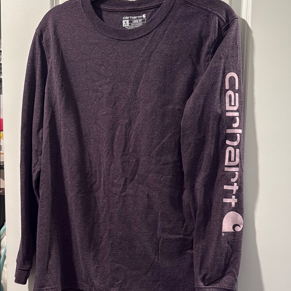 Carhartt Purple Long Sleeve Tee with Sleeve Logo